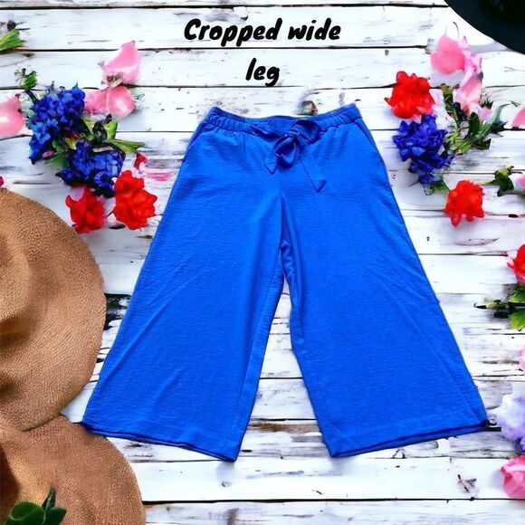 MAISON D AMELIE NEW CROPPED WIDE LEG PANTS EXTRA SMALL OVERSIZED - Picture 1 of 5